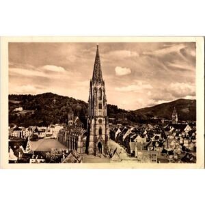 Vintage Freiburg Black Forest Das Münster Gothic Cathedral Postcard